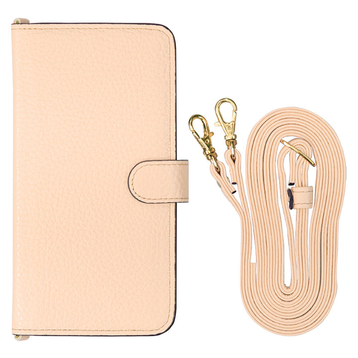 Genuine leather 32 colors Italian shrink leather shoulder strap included notebook-style case (with belt)