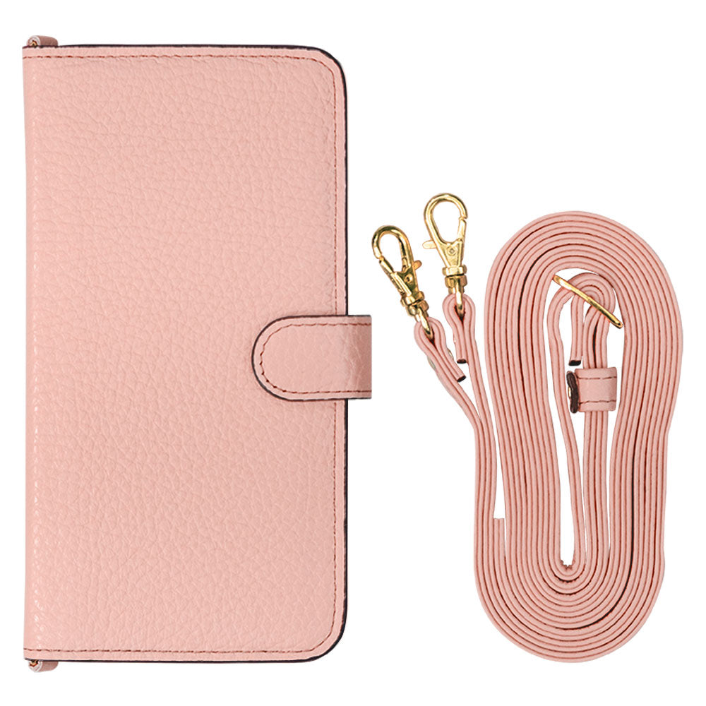 Genuine leather 32 colors Italian shrink leather shoulder strap included notebook-style case (with belt)