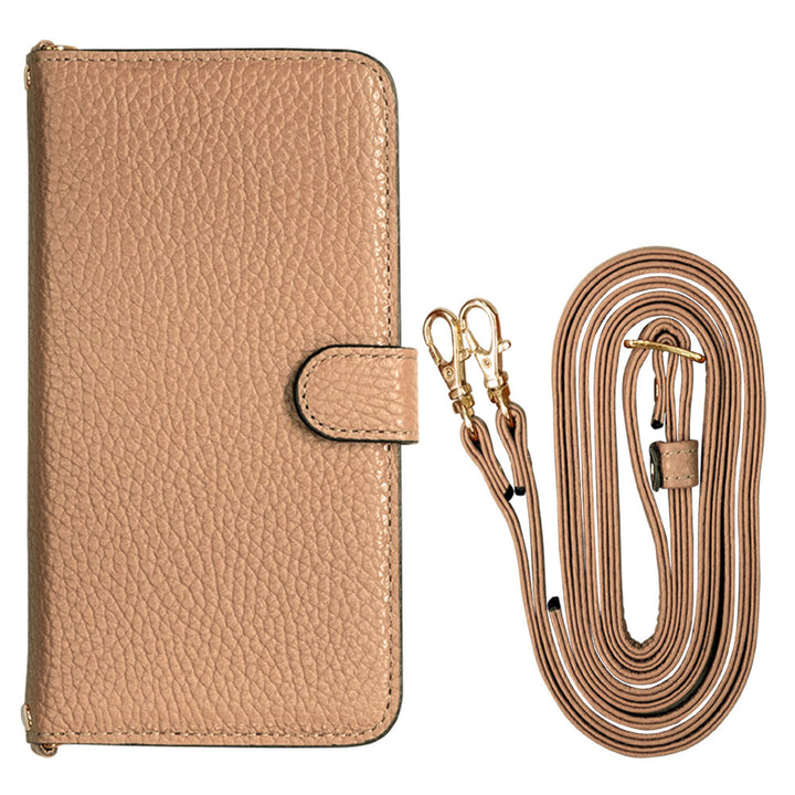 Genuine leather 32 colors Italian shrink leather shoulder strap included notebook-style case (with belt)