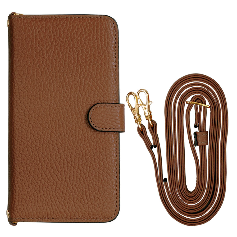 Genuine leather 32 colors Italian shrink leather shoulder strap included notebook-style case (with belt)