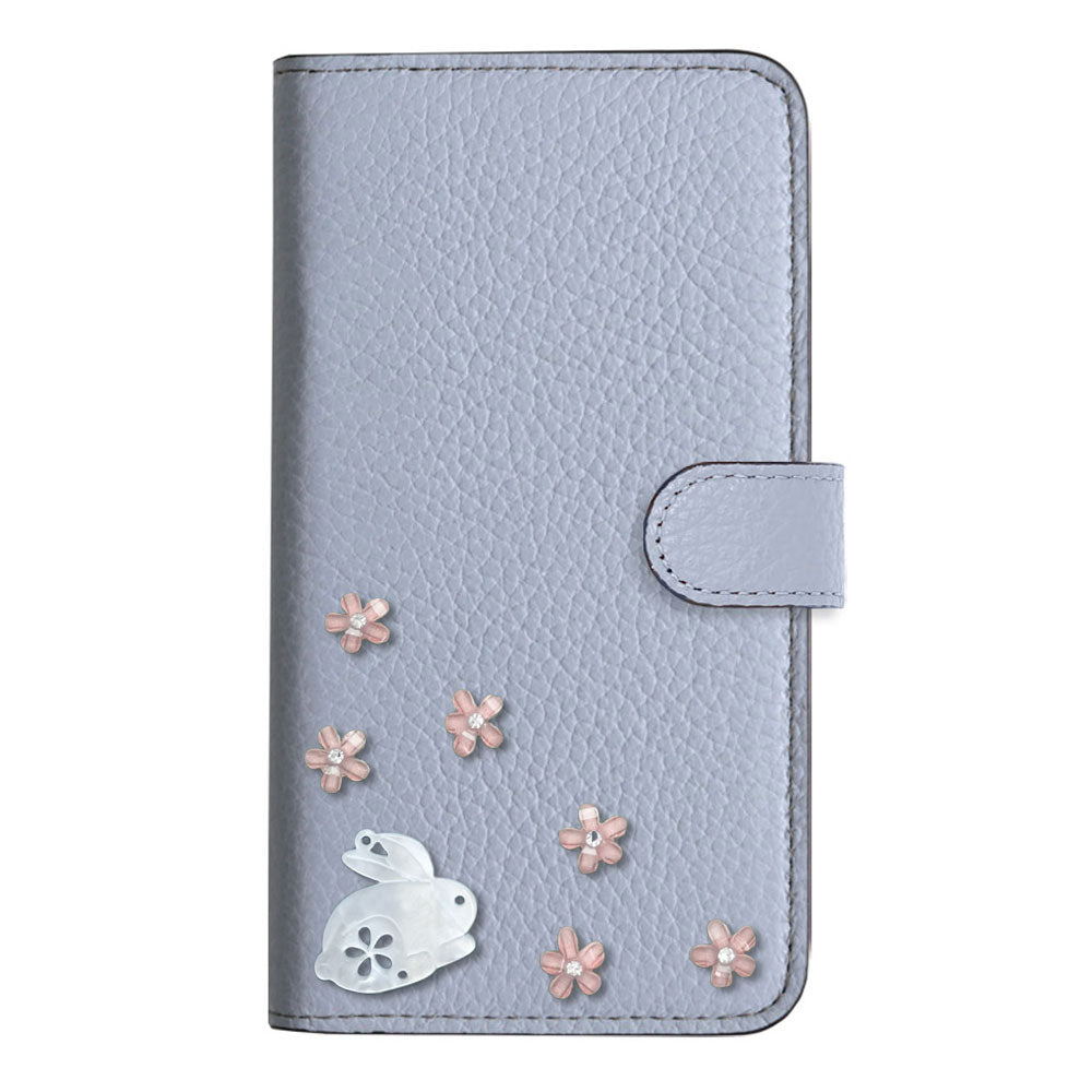 【POPUP限定販売】本革 32色 イタリアンシュリンクレザー 本革 ベルト付き うさぎ 手帳型ケース（ベルトあり）