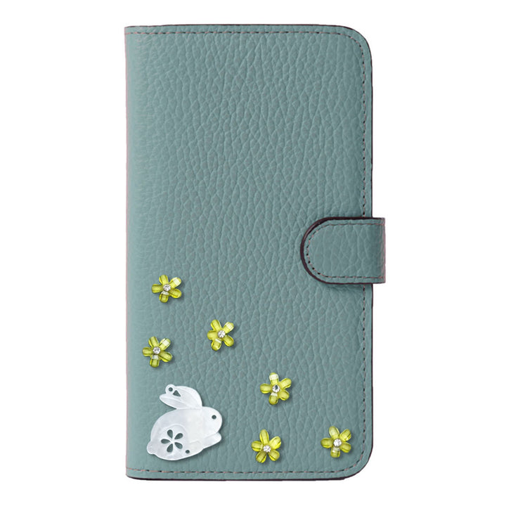 【POPUP限定販売】本革 32色 イタリアンシュリンクレザー 本革 ベルト付き うさぎ 手帳型ケース（ベルトあり）