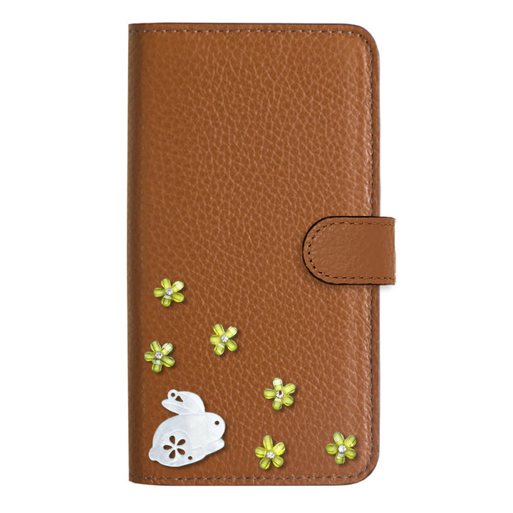 【POPUP限定販売】本革 32色 イタリアンシュリンクレザー 本革 ベルト付き うさぎ 手帳型ケース（ベルトあり）