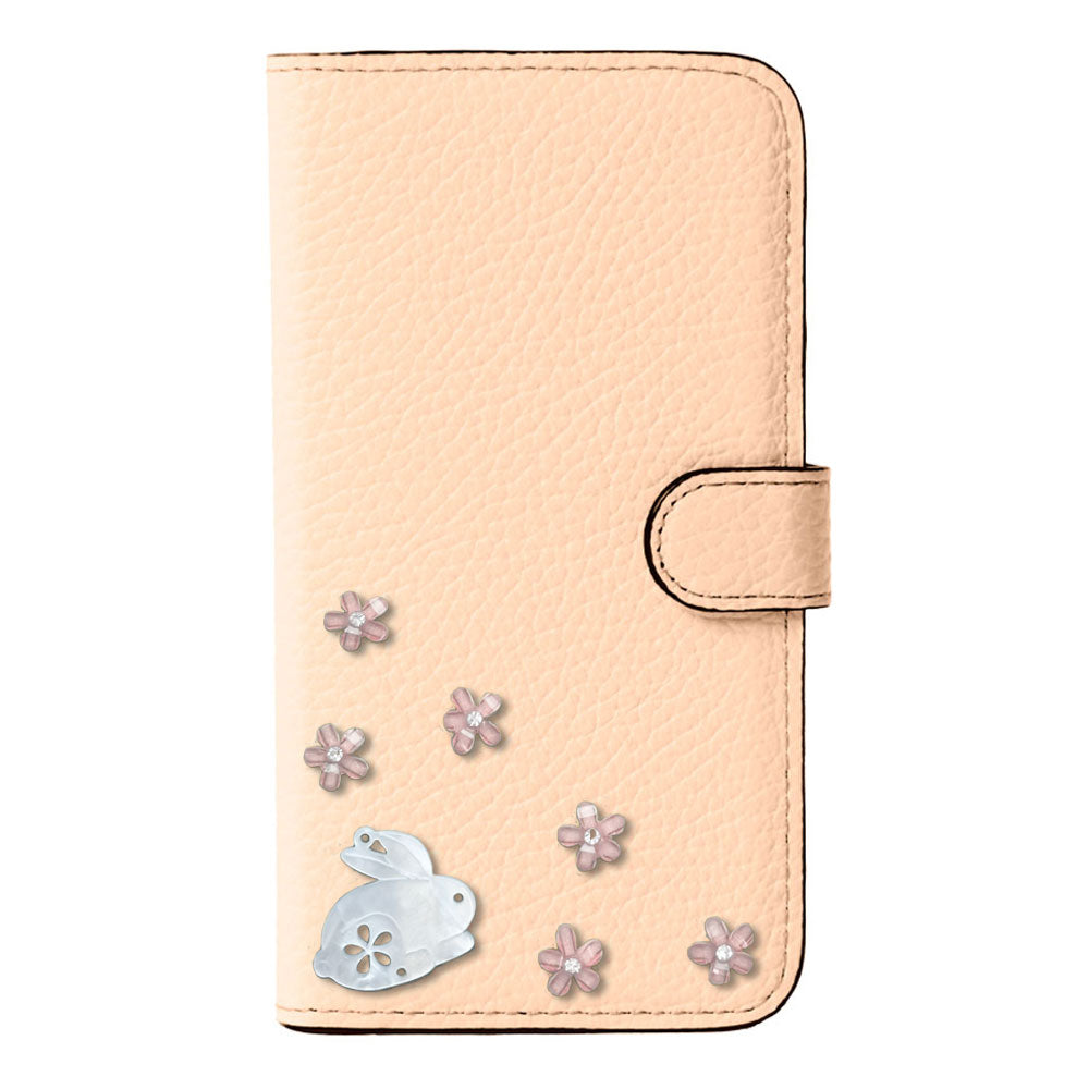 【POPUP限定販売】本革 32色 イタリアンシュリンクレザー 本革 ベルト付き うさぎ 手帳型ケース（ベルトあり）