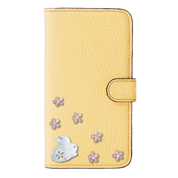 【POPUP限定販売】本革 32色 イタリアンシュリンクレザー 本革 ベルト付き うさぎ 手帳型ケース（ベルトあり）