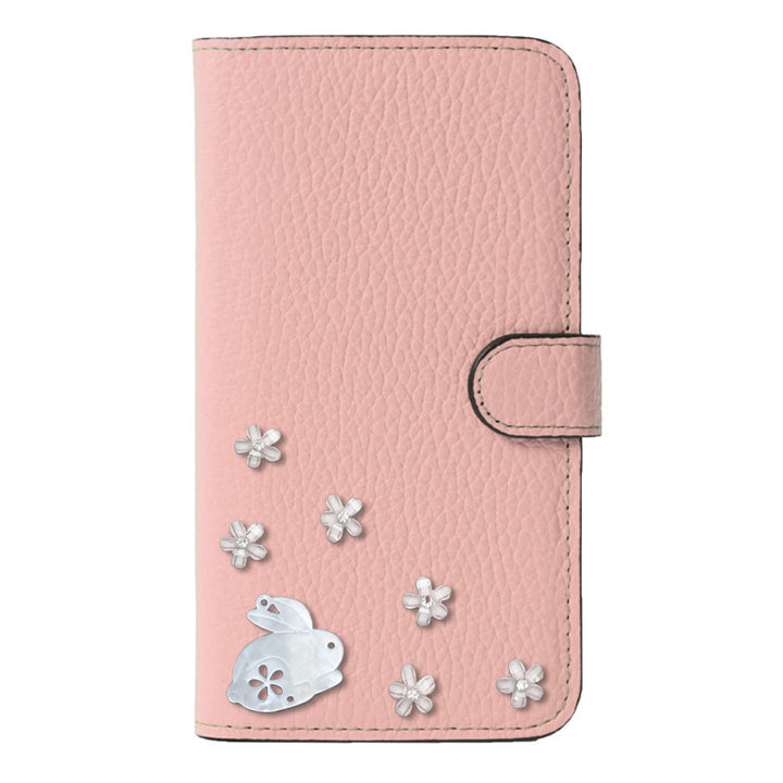 【POPUP限定販売】本革 32色 イタリアンシュリンクレザー 本革 ベルト付き うさぎ 手帳型ケース（ベルトあり）