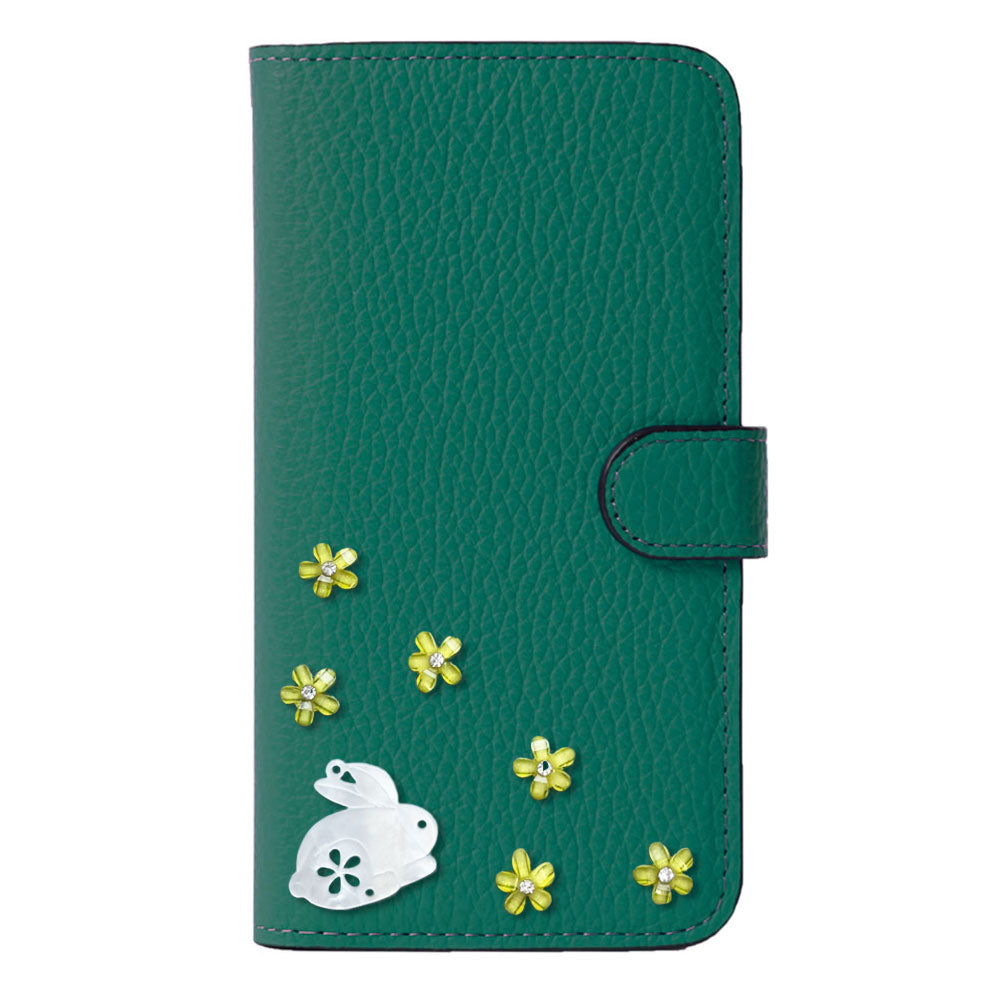 【POPUP限定販売】本革 32色 イタリアンシュリンクレザー 本革 ベルト付き うさぎ 手帳型ケース（ベルトあり）