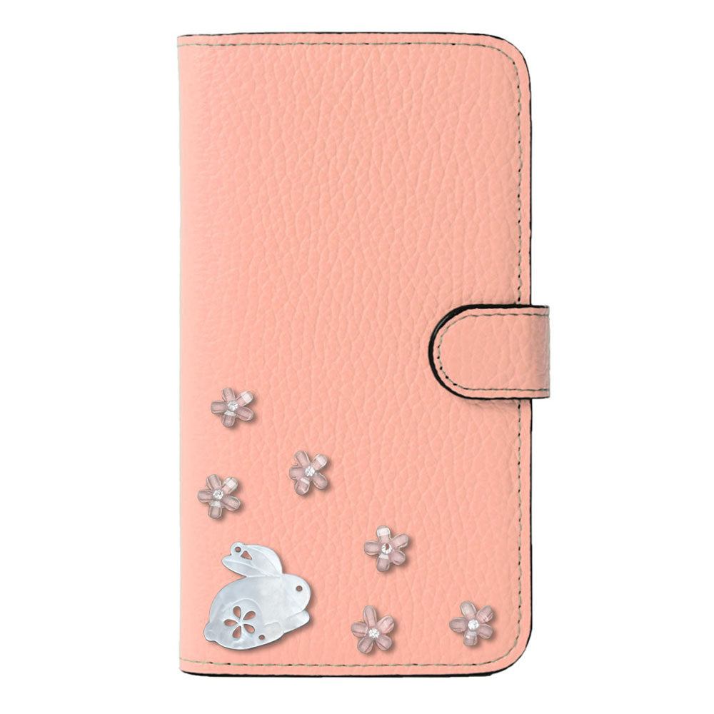 【POPUP限定販売】本革 32色 イタリアンシュリンクレザー 本革 ベルト付き うさぎ 手帳型ケース（ベルトあり）