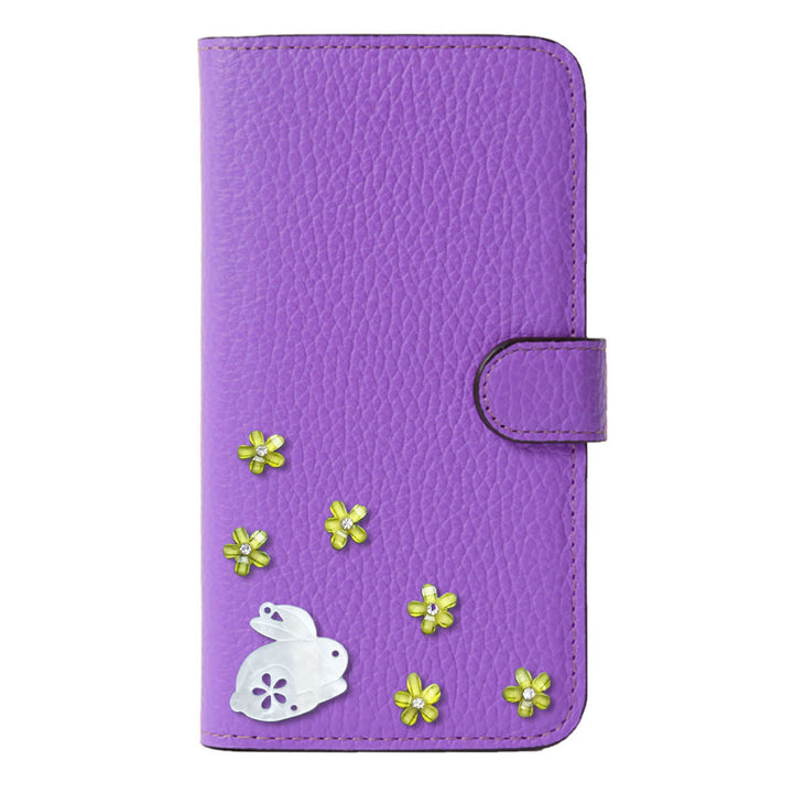 【POPUP限定販売】本革 32色 イタリアンシュリンクレザー 本革 ベルト付き うさぎ 手帳型ケース（ベルトあり）