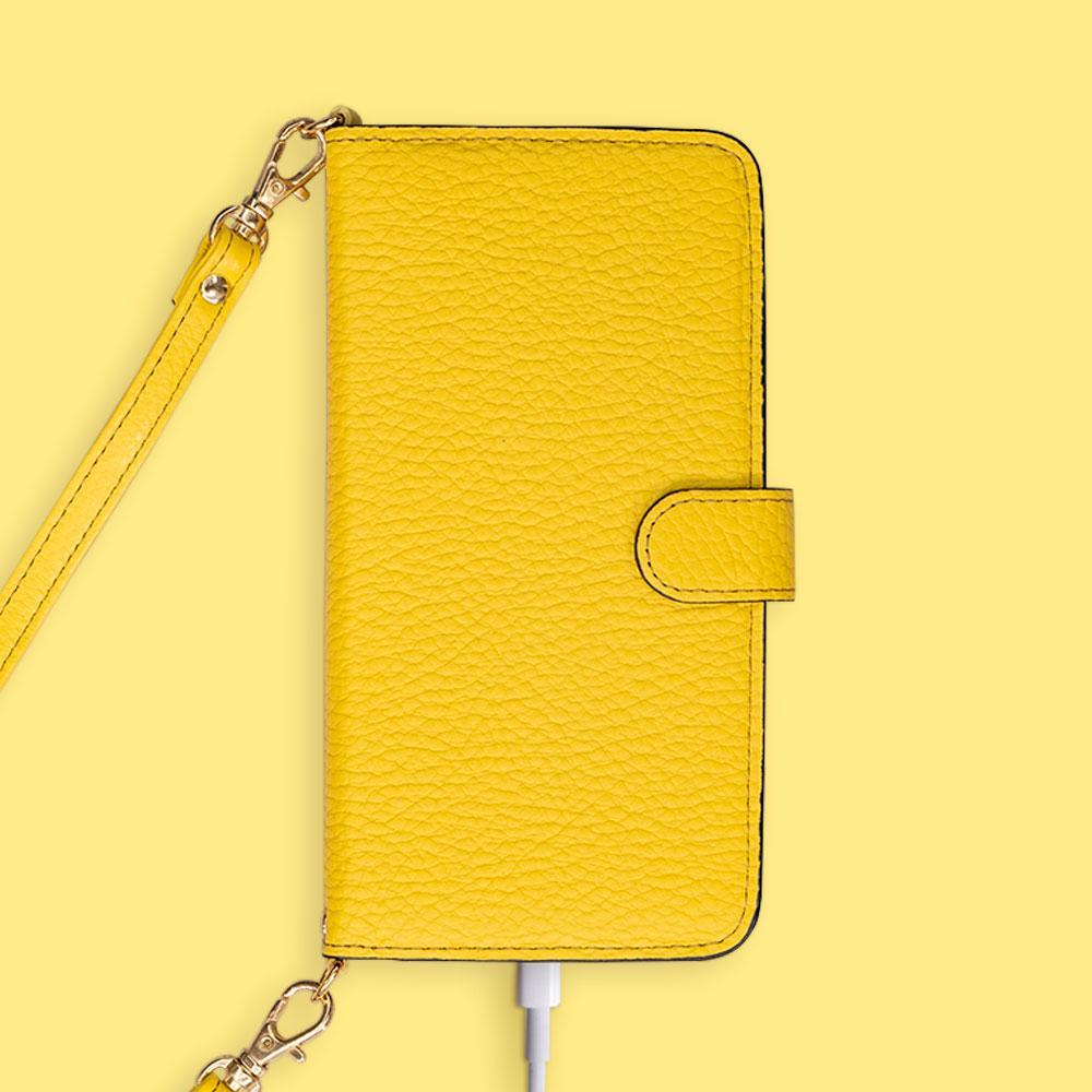 本革 32色 イタリアンシュリンクレザー ショルダーストラップ付 手帳型ケース（ベルトあり） Xperiaシリーズ