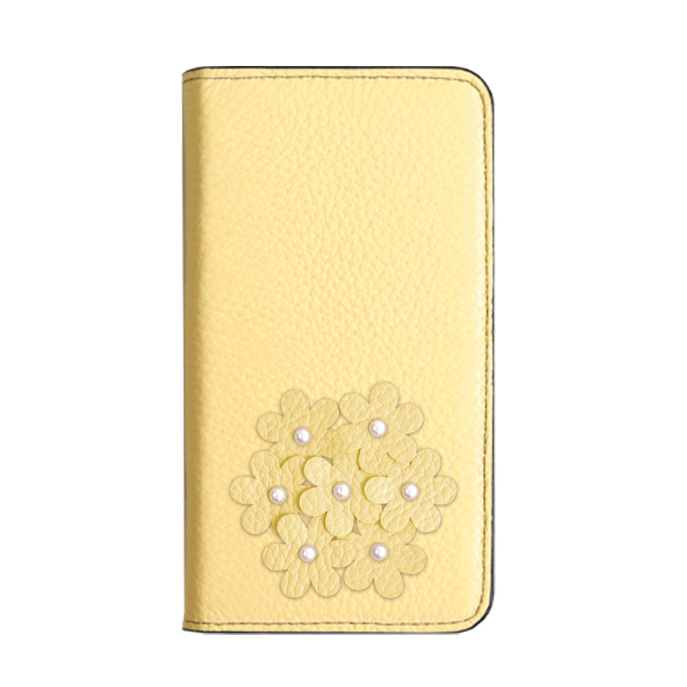 本革 32色 イタリアンシュリンクレザー あじさいモチーフ 手帳型ケース Google Pixelシリーズ