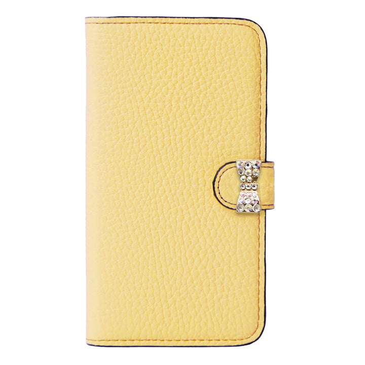 【POPUP Limited Sale】Genuine Leather 32 Colors Italian Shrink Leather Genuine Leather Belted Stone Ribbon Wallet Case (With Belt)