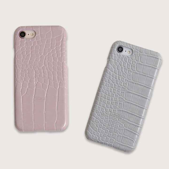 Coque arrière pastel effet crocodile