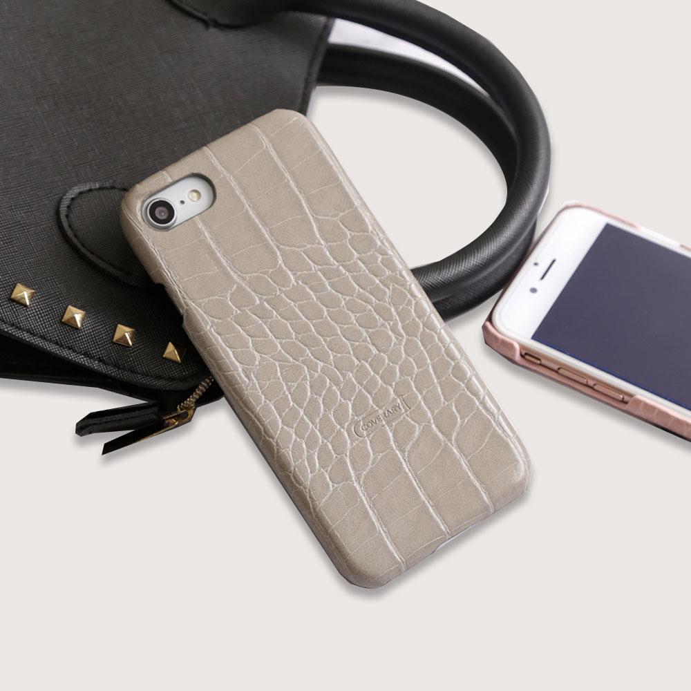 Coque arrière pastel effet crocodile