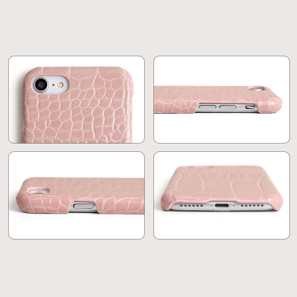 Coque arrière pastel effet crocodile