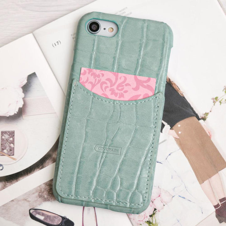 Crocodile Pattern Pastel Smiley Pocket Back Case Zenfone Series