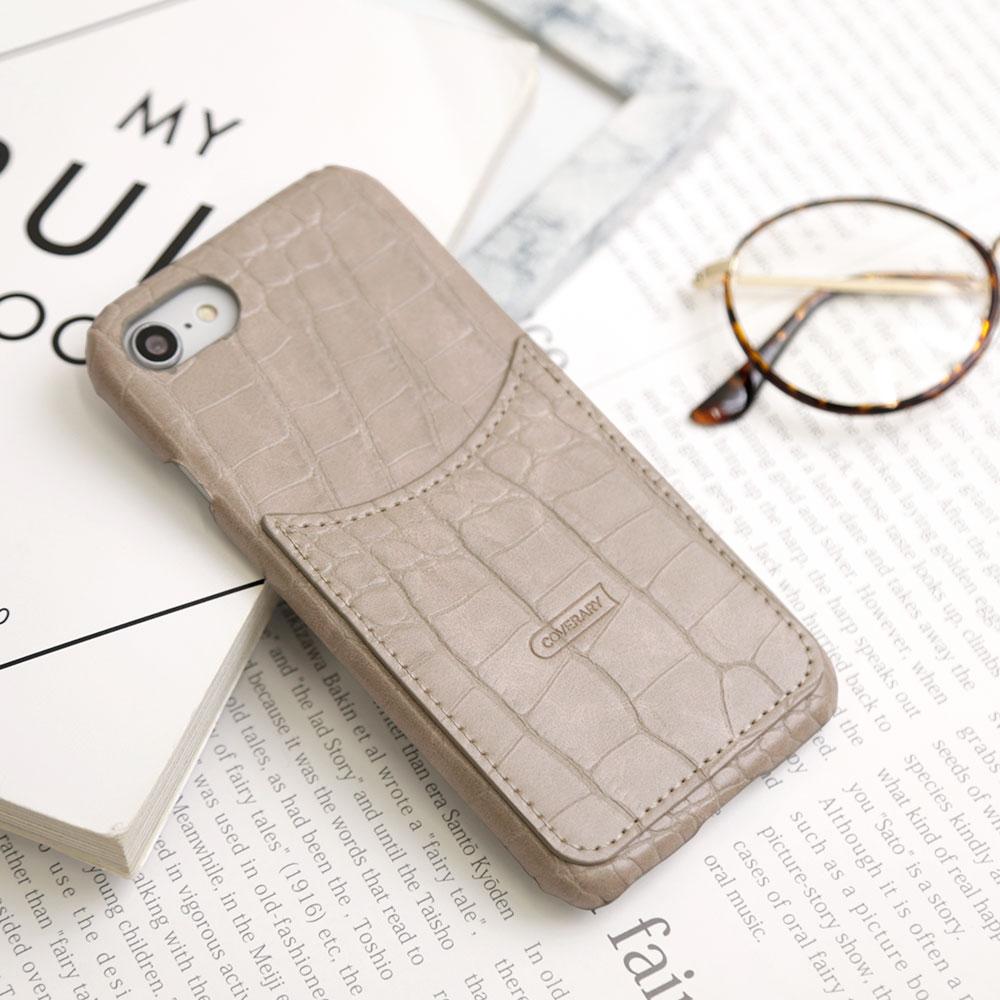 Crocodile Pattern Pastel Smiley Pocket Back Case HUAWEI Series