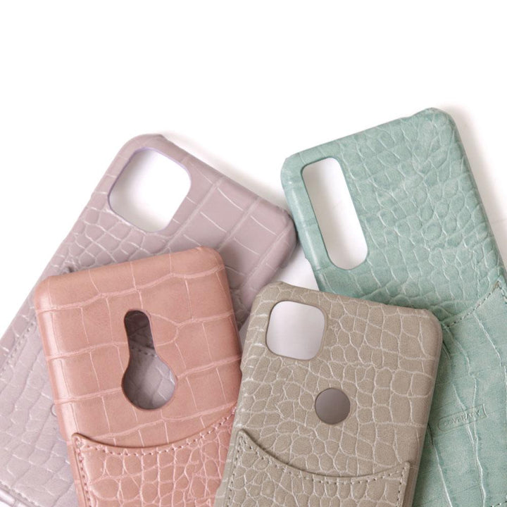Crocodile Pattern Pastel Smiley Pocket Back Case Zenfone Series