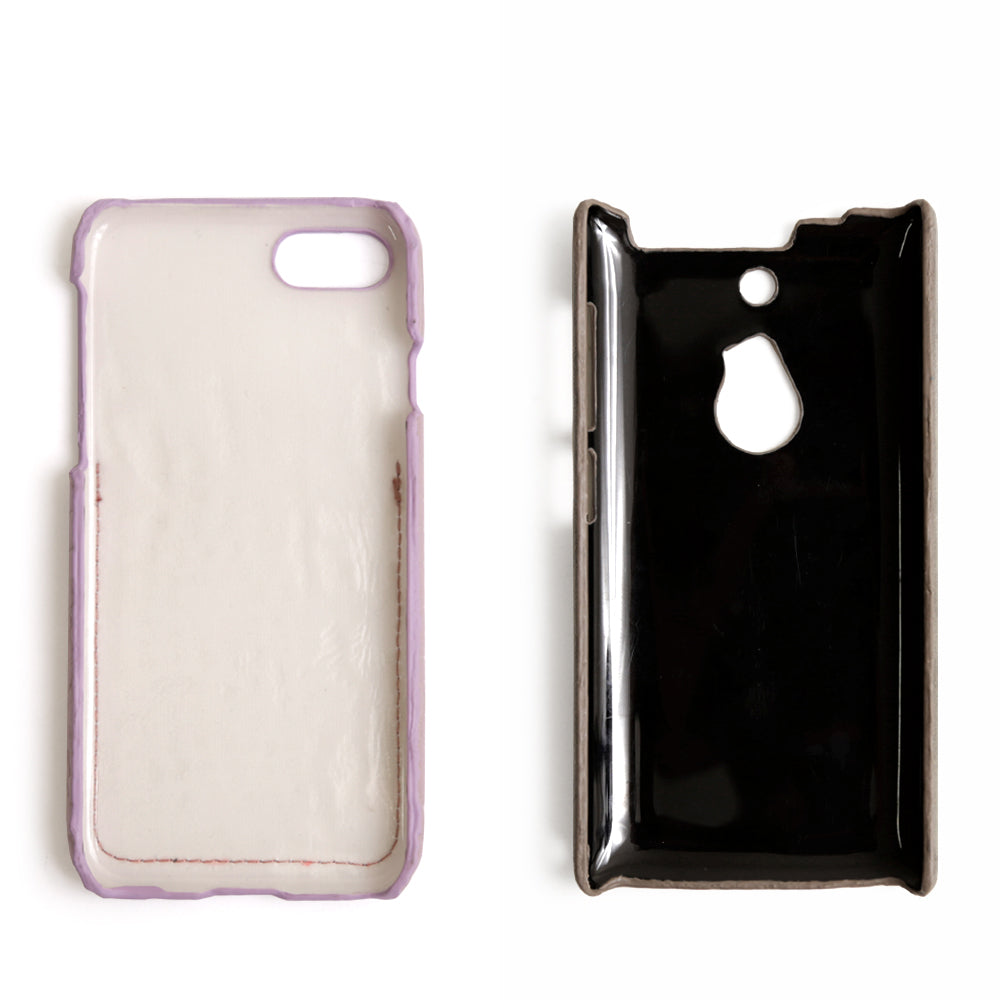 Étui arrière à poche souriante pastel effet crocodile