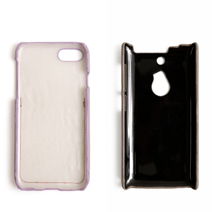 Étui arrière à poche souriante pastel effet crocodile