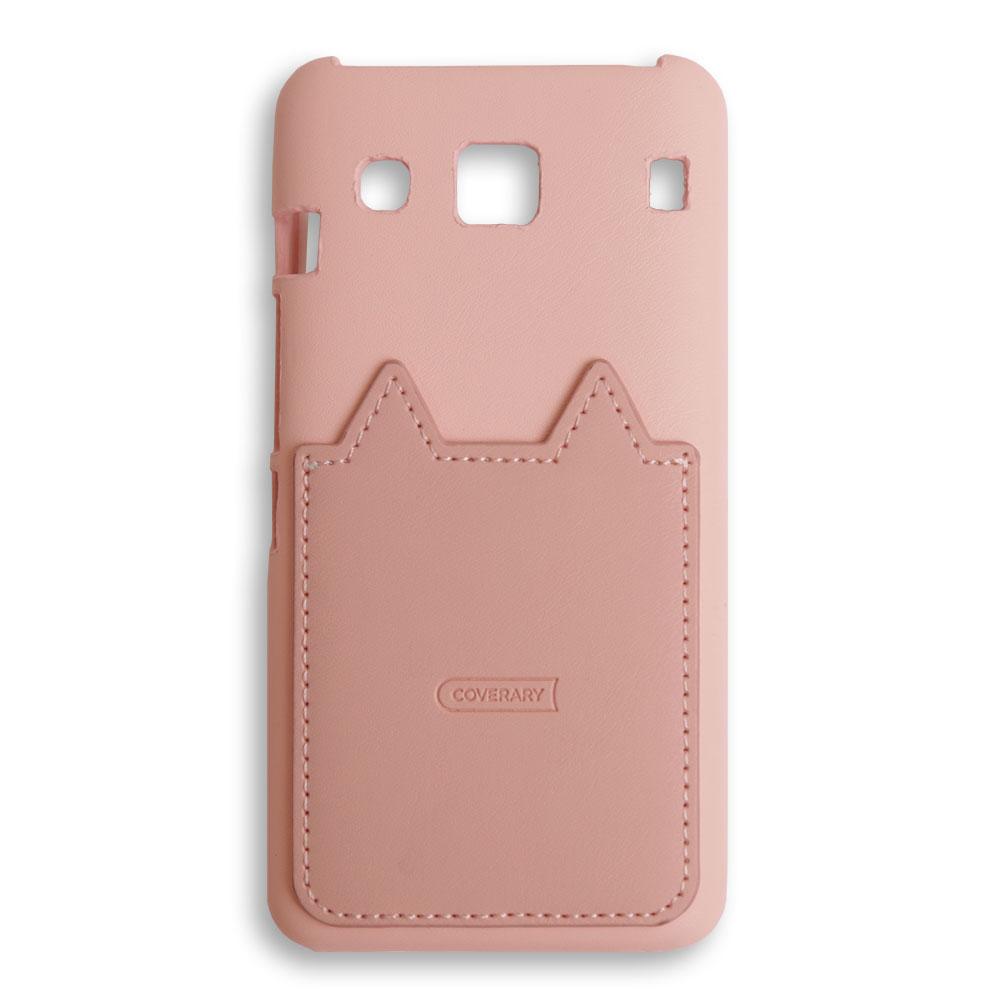 Vegan leather cat-shaped pocket back case Galaxy series