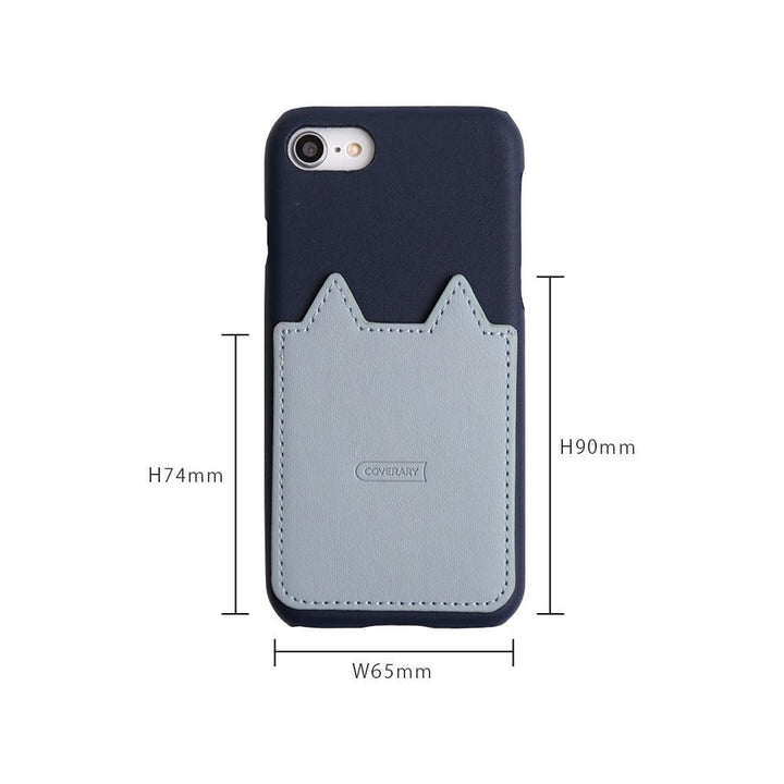 Vegan leather cat-shaped pocket back case Galaxy series