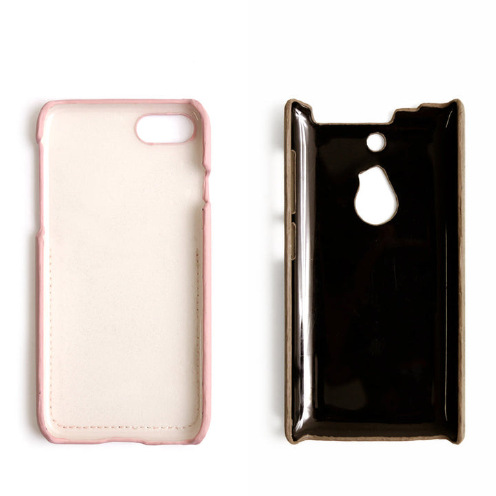 Vegan leather cat-shaped pocket fur charm back case AQUOS series