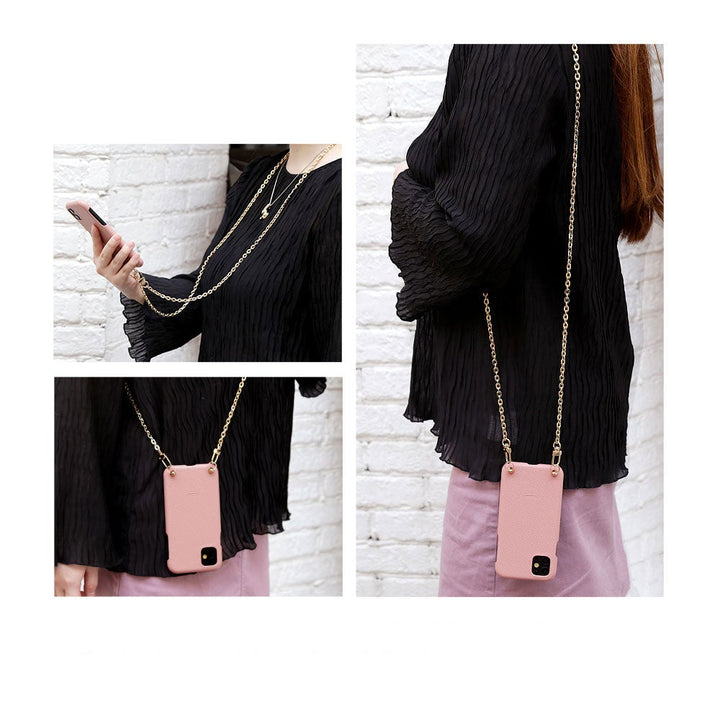 ヴィーガンレザー ゴールドショルダーストラップ 背面ケース AQUOSシリーズ