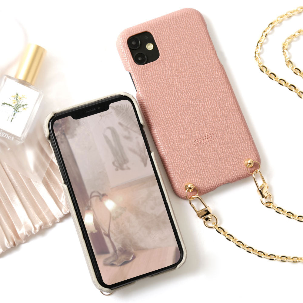 Cuir végan sangle d'épaule dorée coque arrière