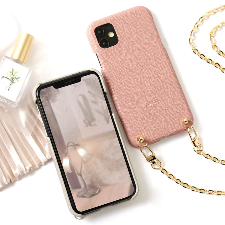 Cuir végan sangle d'épaule dorée coque arrière