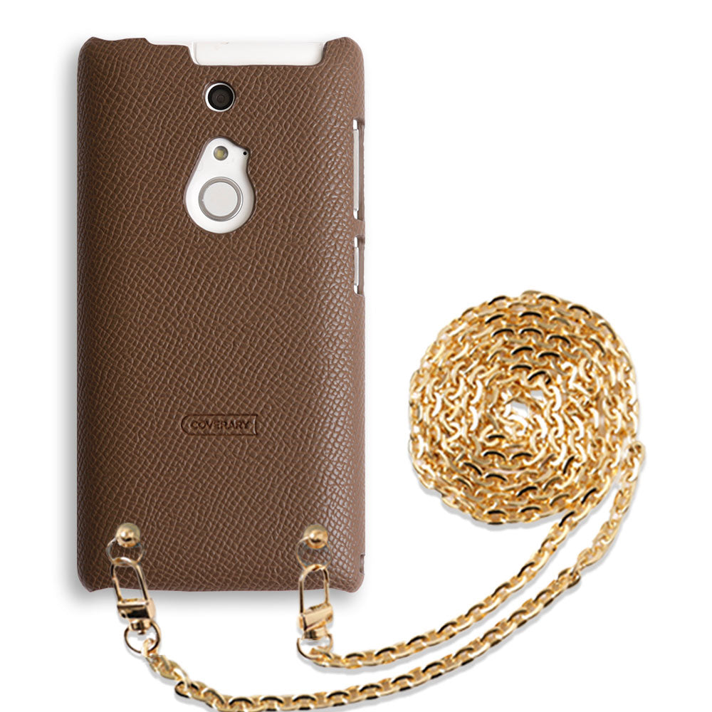 Cuir végan sangle d'épaule dorée coque arrière