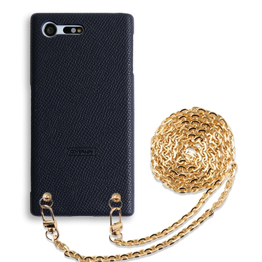 Sangle d'épaule dorée en cuir végan Étui arrière pour la série iPhone