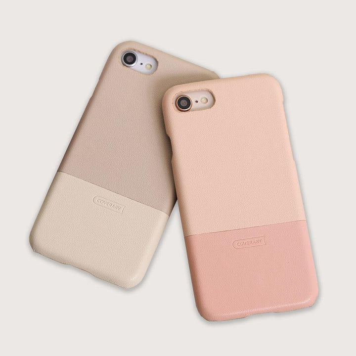Vegan leather bicolor back case for Google Pixel series