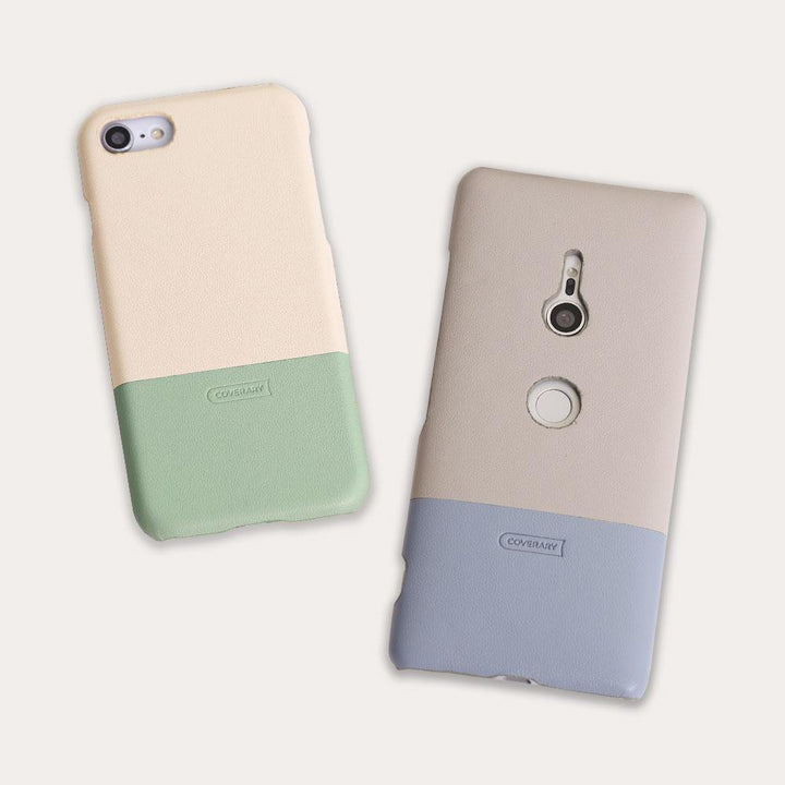 Étui arrière bicolore en cuir végan pour la série OPPO