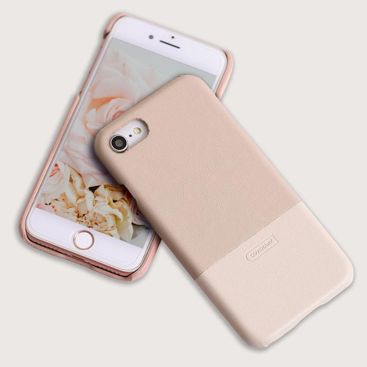 Coque arrière en cuir vegan bicolore