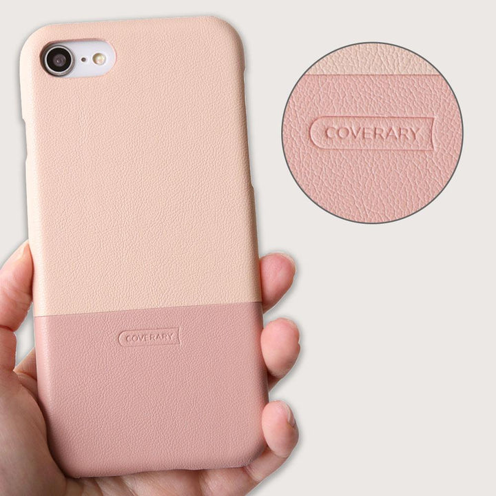 Coque arrière bicolore en cuir végan pour la série Xiaomi