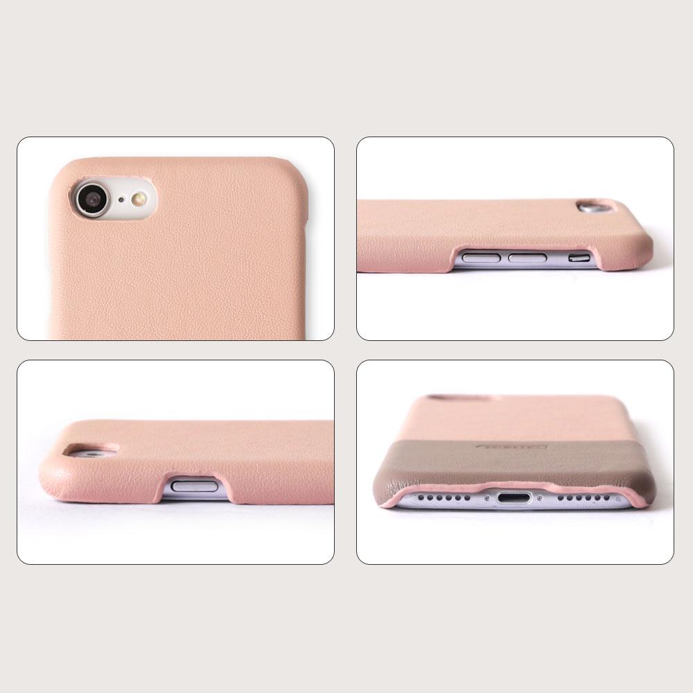 Coque arrière en cuir vegan bicolore