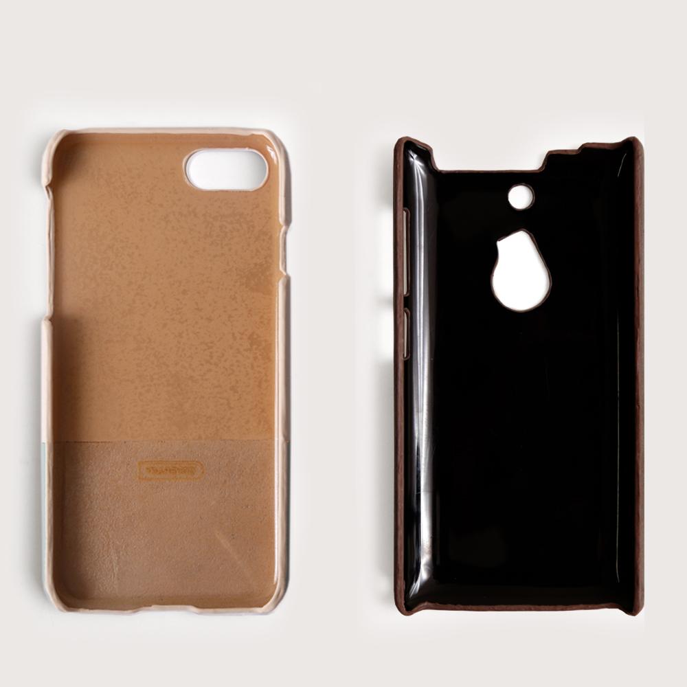 Coque arrière en cuir vegan bicolore