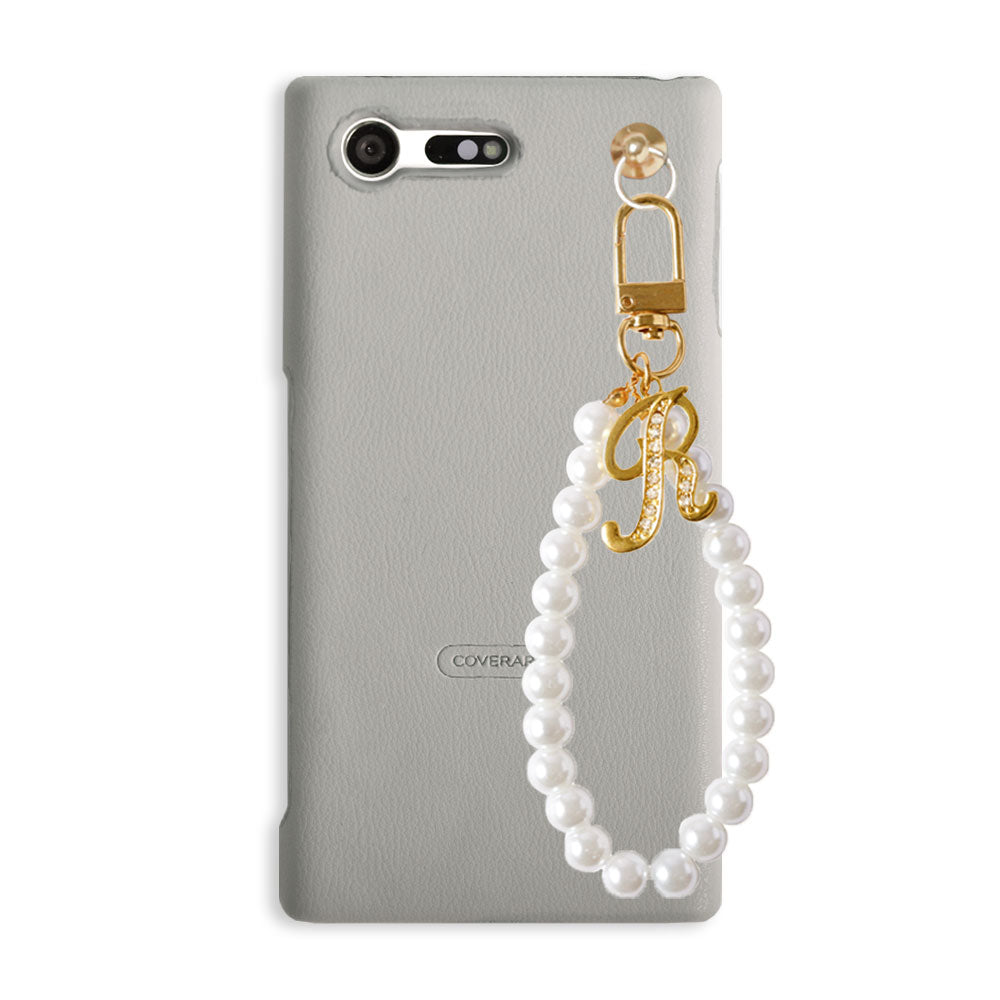 Cuir végan pastel terne sangle perle pour doigt décoration initiale coque arrière