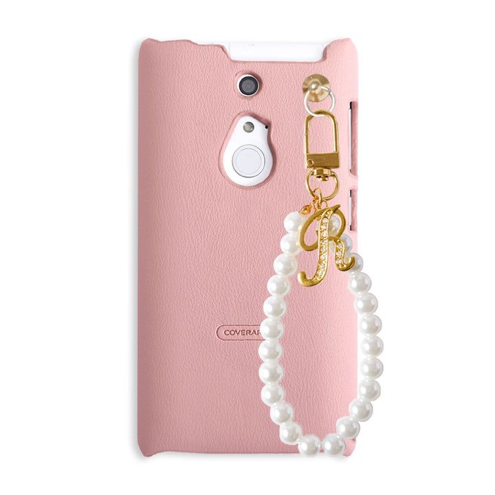 Cuir végan pastel terne sangle perle pour doigt décoration initiale coque arrière