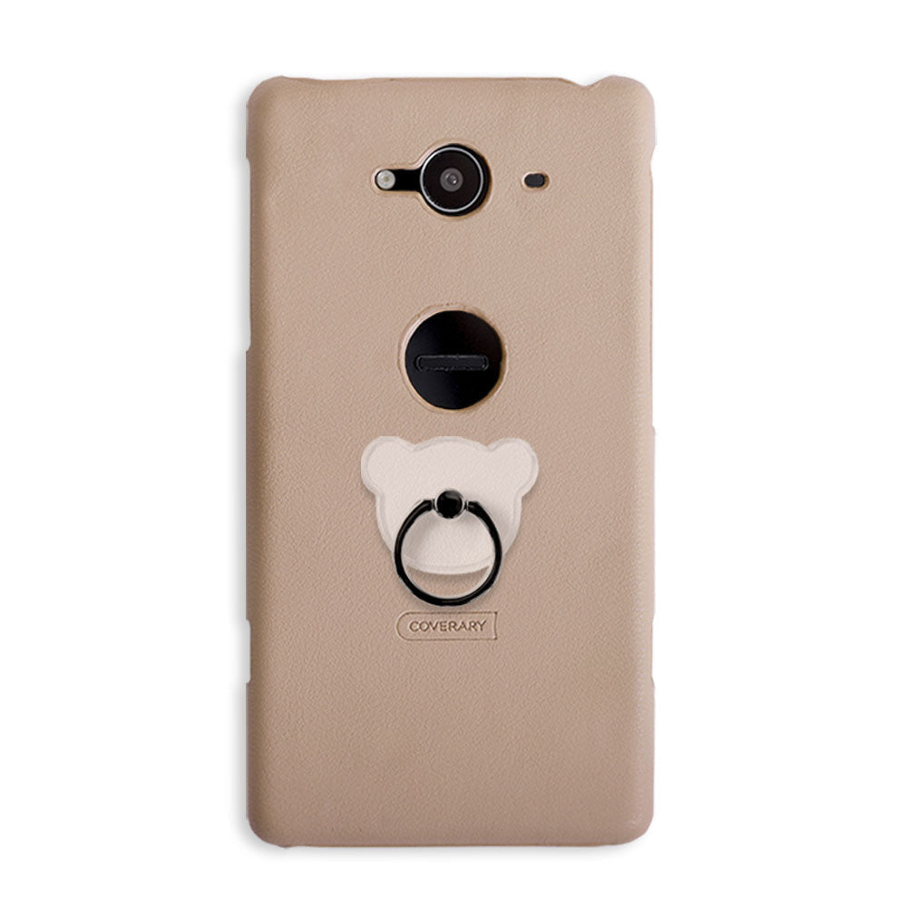 Vegan leather muted pastel smartphone ring back case Xperia series