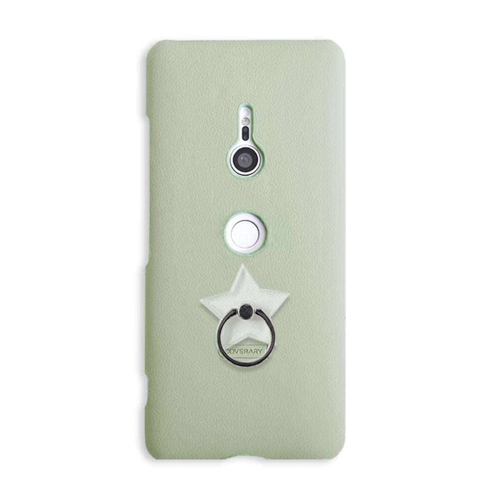 Vegan leather muted pastel smartphone ring back case iPhone series