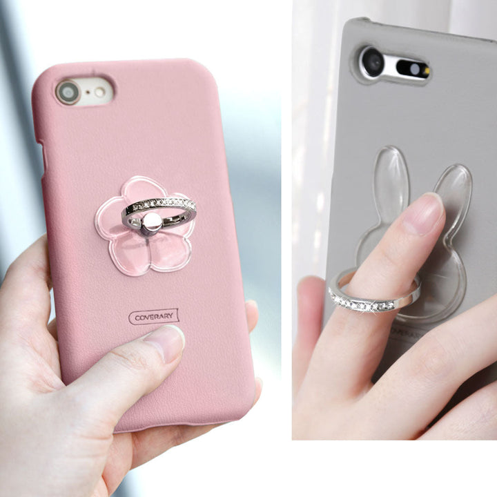 Cuir végan pastel terne anneau de téléphone coque arrière série Galaxy