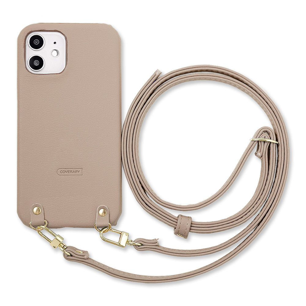 Vegan leather muted pastel shoulder strap attached back case