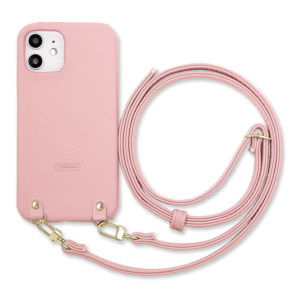 Vegan leather muted pastel shoulder strap attached back case