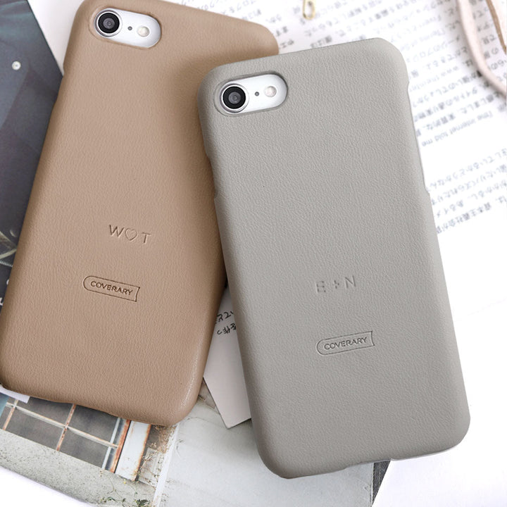 Vegan leather muted pastel back case embossed name engraving Google Pixel series