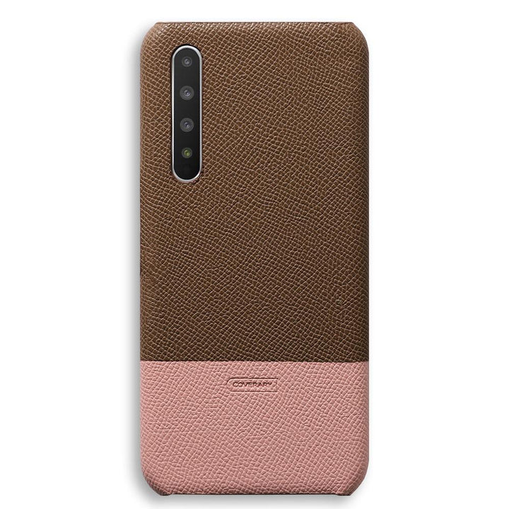 Vegan leather textured bicolor back case Xperia series