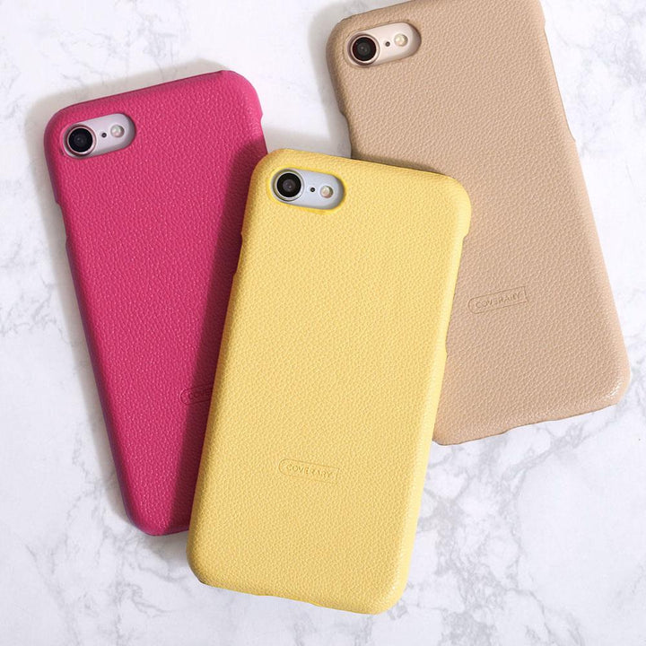 Vegan Leather Basic Leather-style Back Case iPhone Series