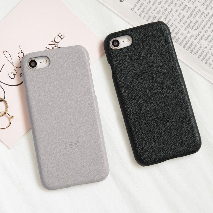 Vegan Leather Basic Leather-style Back Case iPhone Series