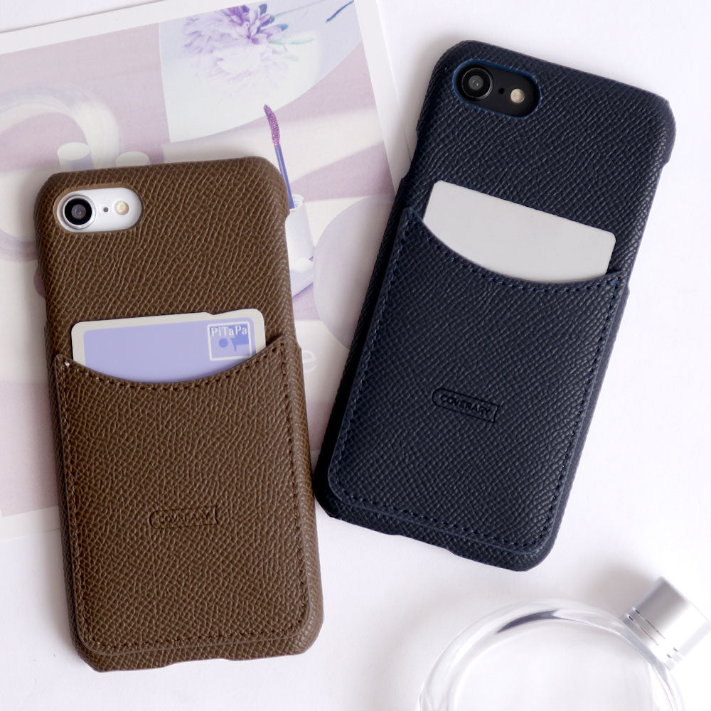 Vegan Leather Basic Smiley Pocket Back Case